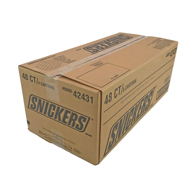Master case containing eight Snickers boxes